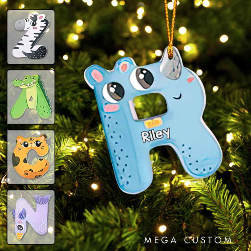 Personalized Cute Letters Kid Christmas Ornament