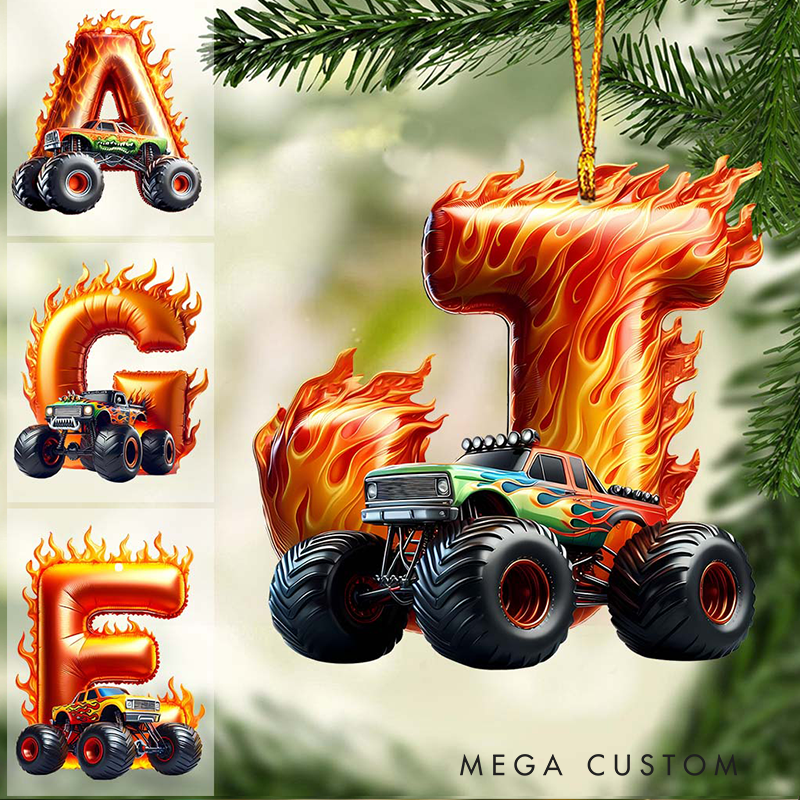 Personalized Cute Strong Cars Kid Christmas Ornament