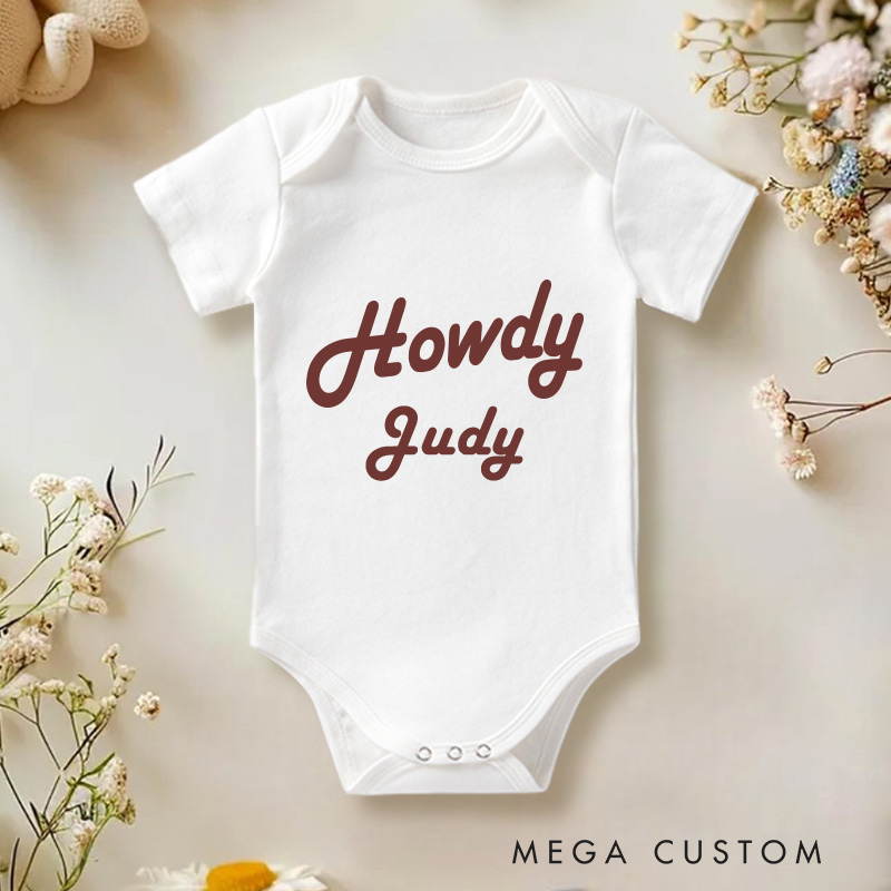 Personalized Retro Cowboy Baby Onesie Unisex Newborn Baby Gift Baby Shower Gift