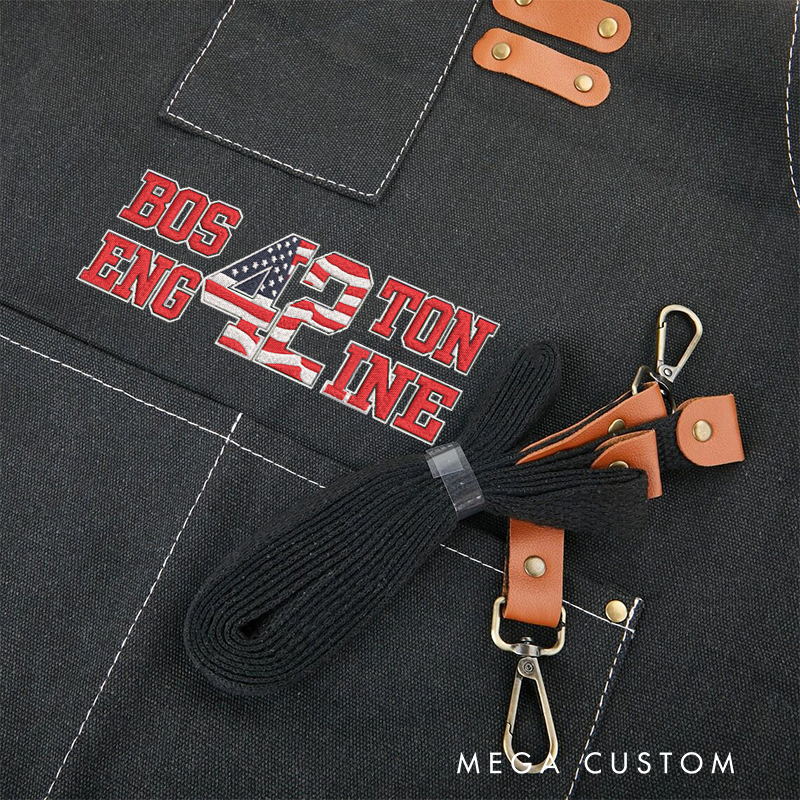 Personalized Firefighter Canvas Apron with Custom Station Name and Embroidered Design Gift for Firefighters