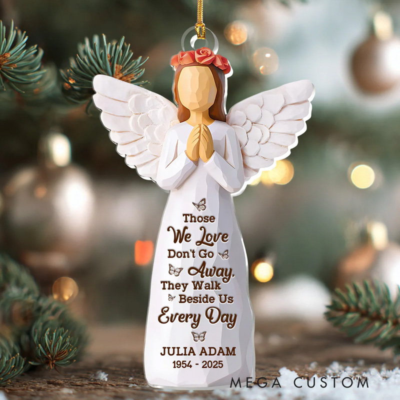 Personalized Acrylic Ornament Merry Christmas To Our Angel In Heaven Sympathy Gift