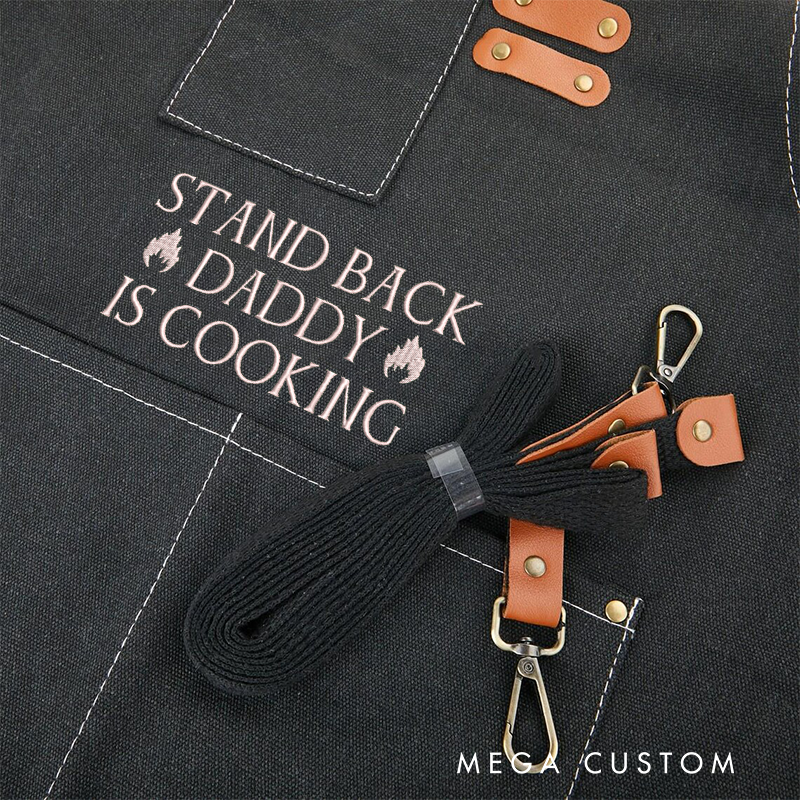 Personalized Cooking Apron with Custom Embroidered Funny Design Perfect Gift for Dads Firefighter