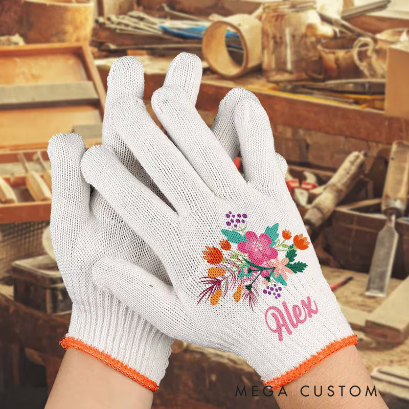 Personalized Garden Gloves Flower Work Gloves Garden Gloves for Women Gardening Protective Gloves Outside Gloves Gardening Lovers Gift