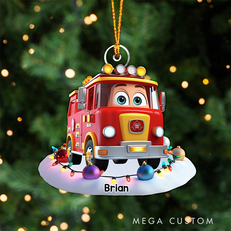 Personalized Kid Custom Shaped Ornament Dream Vehicles Gift for Grandkids 