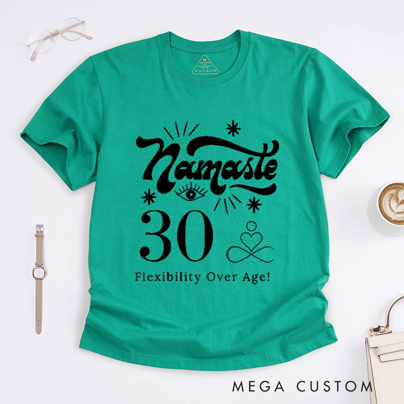 Personalized Namaste Yoga T-Shirt Custom Birthday Comfort Colors Tee Meditation Gift Spiritual Zen Top for Women