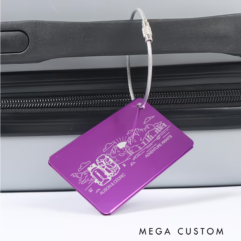 Personalized Outdoor Adventur Luggage Tags Custom Baggage ID Tag Luggage Accessory for Couple Friend