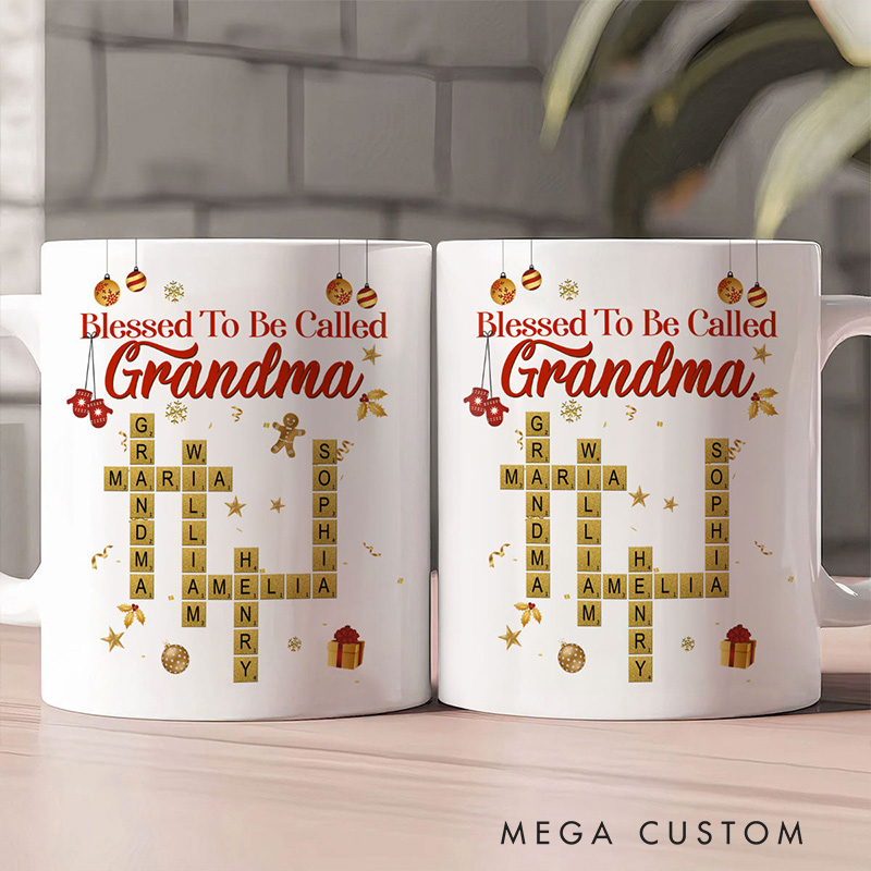 Personalized Blessed to be Called Grandma 11oz 15oz Ceramic Mug with Title and Name Christmas Coffee Mug Religious Gift for Grandma from Grandchildren