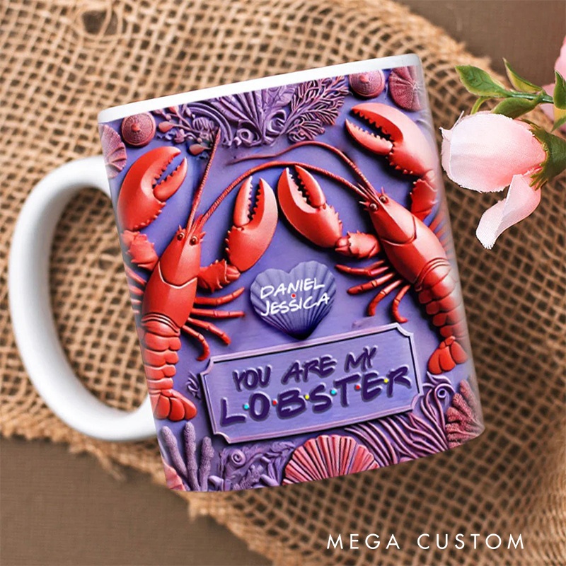 Personalized 3D Effect Lobster Couple Mug TV Show Mug Movie Lover Gift for Girlfriend Boyfriend Couples