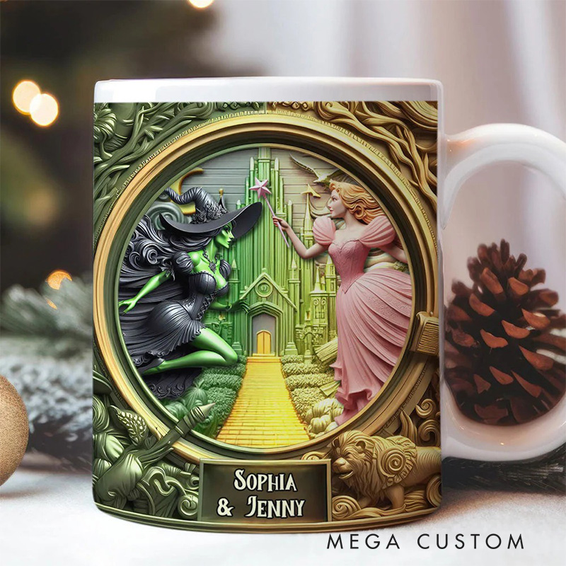 Personalized 3D Effect Witch Movie Lover Best Duo Ever Mug TV Show Mug Movie Lover Gift for Best Friend Besties Sisters