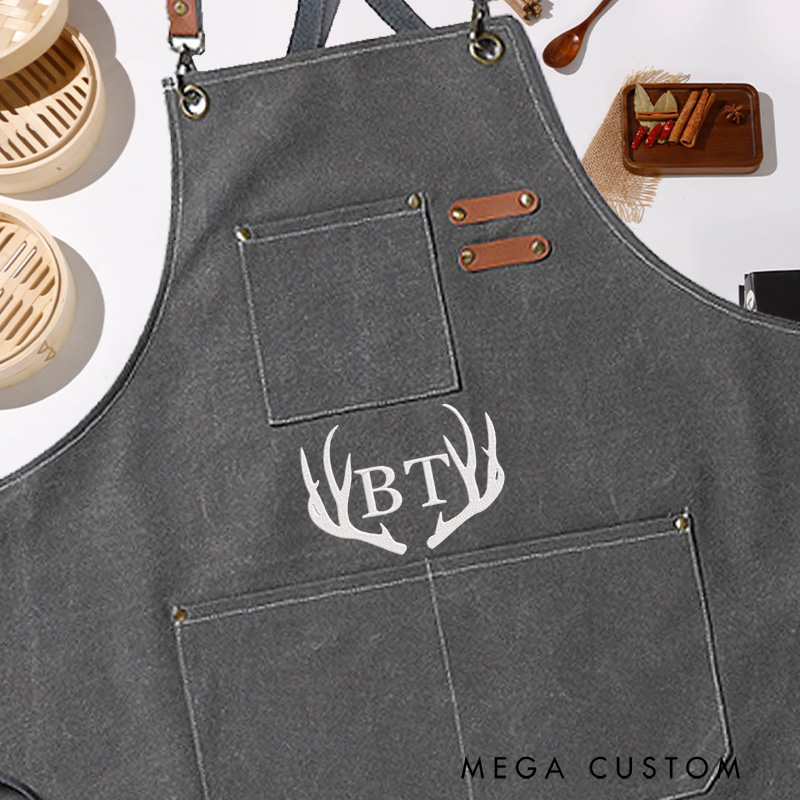 Personalized Embroidered Hunting Apron Hunter or Outdoor Cooking Enthusiast Apron Gift for Outdoor Barbecue Lovers