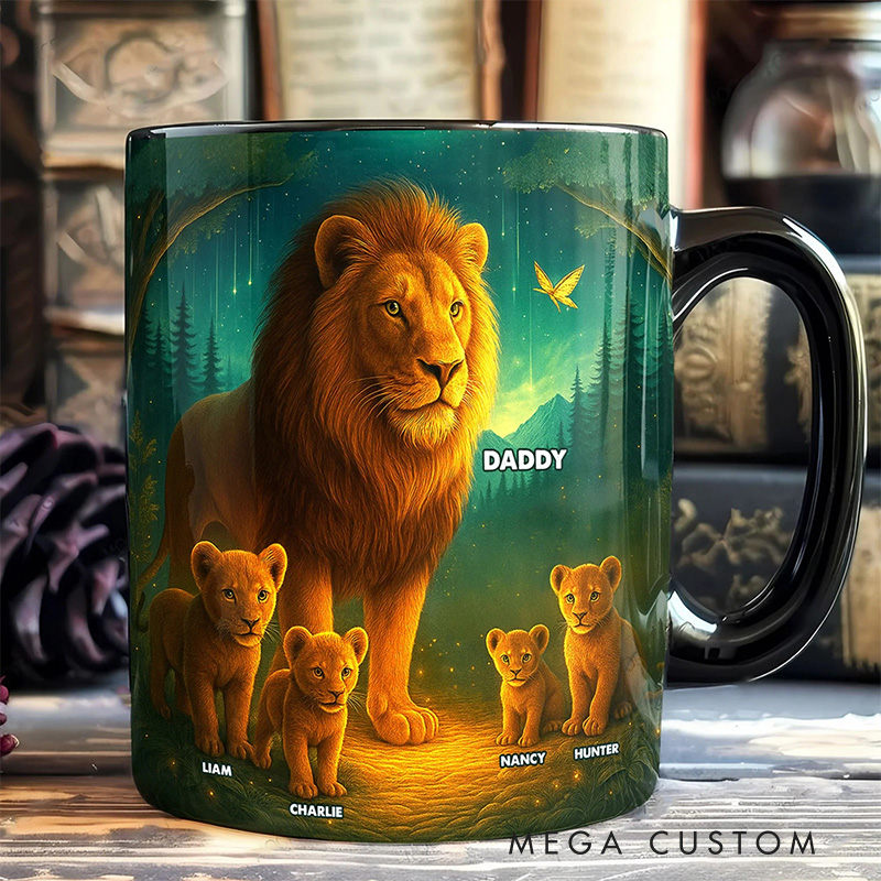 Personalized Lion Dad Mug TV Show Mug Movie Lover Gift for Dad Father Family Father's Day