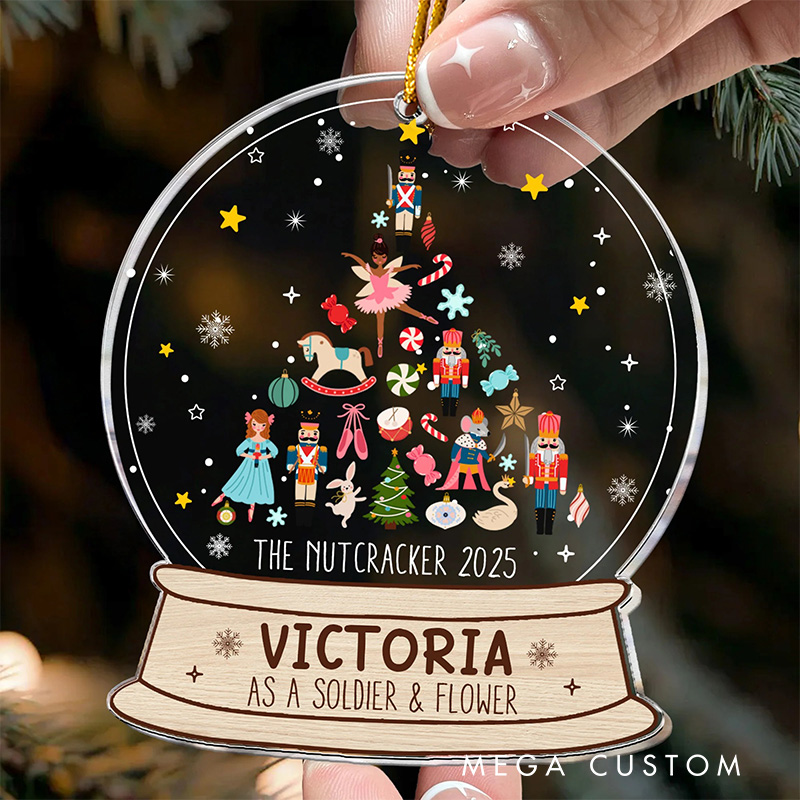 Personalized Ballet Nutcracker Christmas Snow Globe Acrylic Ornament Dance Lovers Christmas Gift Dancer Xmas Gift Christmas Decor