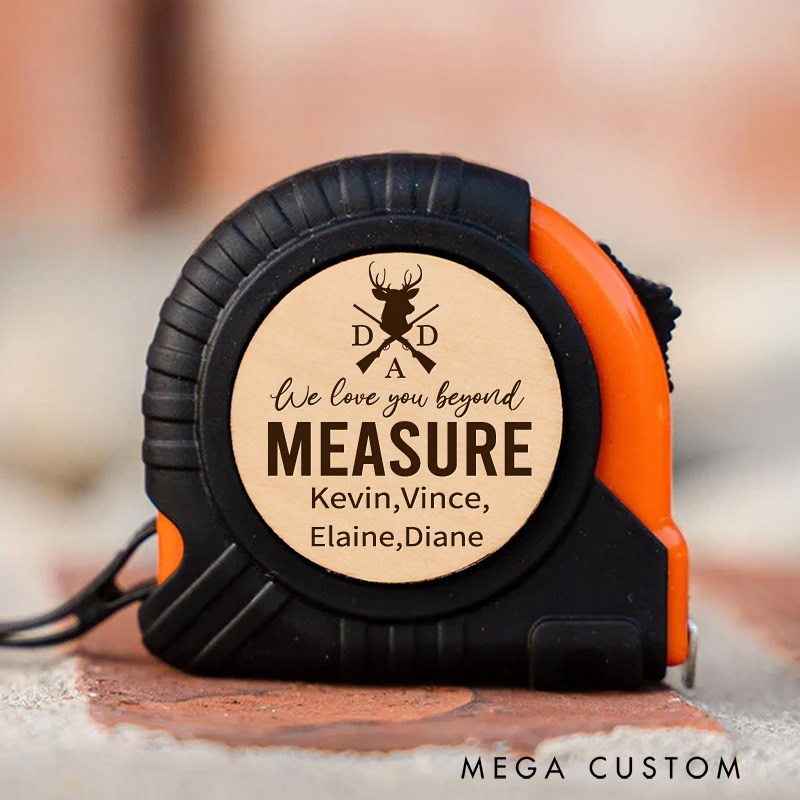 Personalized Hunting Lover Tape Measure We Love You Beyond Measure Tape Measure Custom Hunting Tape Measure for Husband Dad