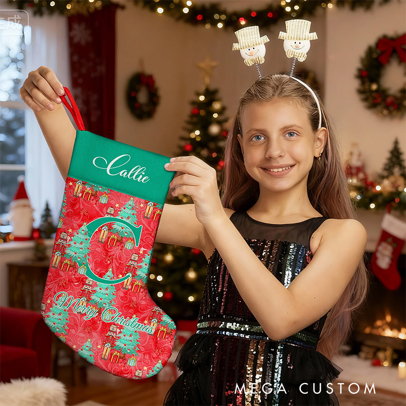 Personalized Christmas Ballet Pattern Nutcracker Stocking Dance Lover Christmas Gift for Family Friends Kids