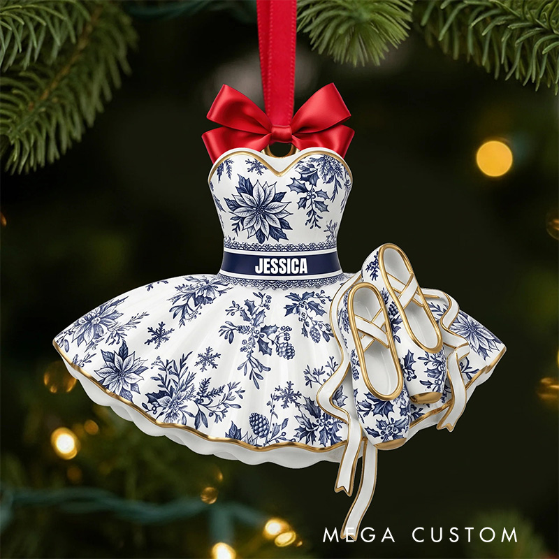 Personalized 2D Blooming Ballet Dress Christmas Acrylic Ornament Dance Lovers Christmas Gift Dancer Xmas Gift Christmas Decor