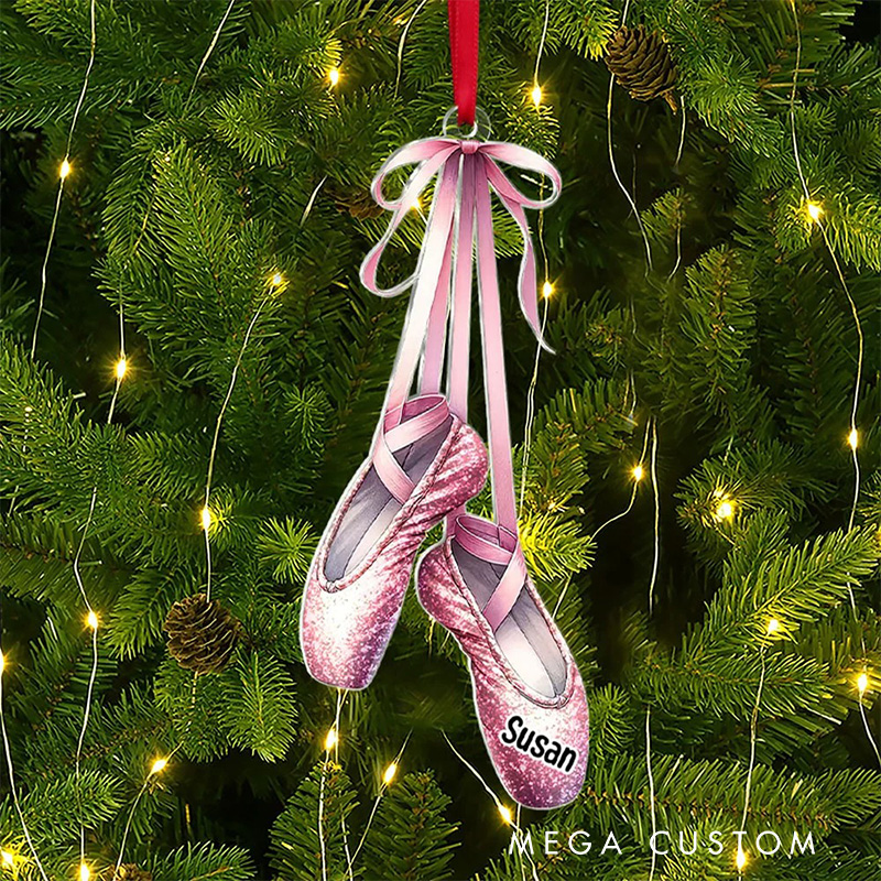 Personalized Ballerina Shoes Christmas Acrylic Ornament Dance Lovers Christmas Gift Dancer Xmas Gift Christmas Decor