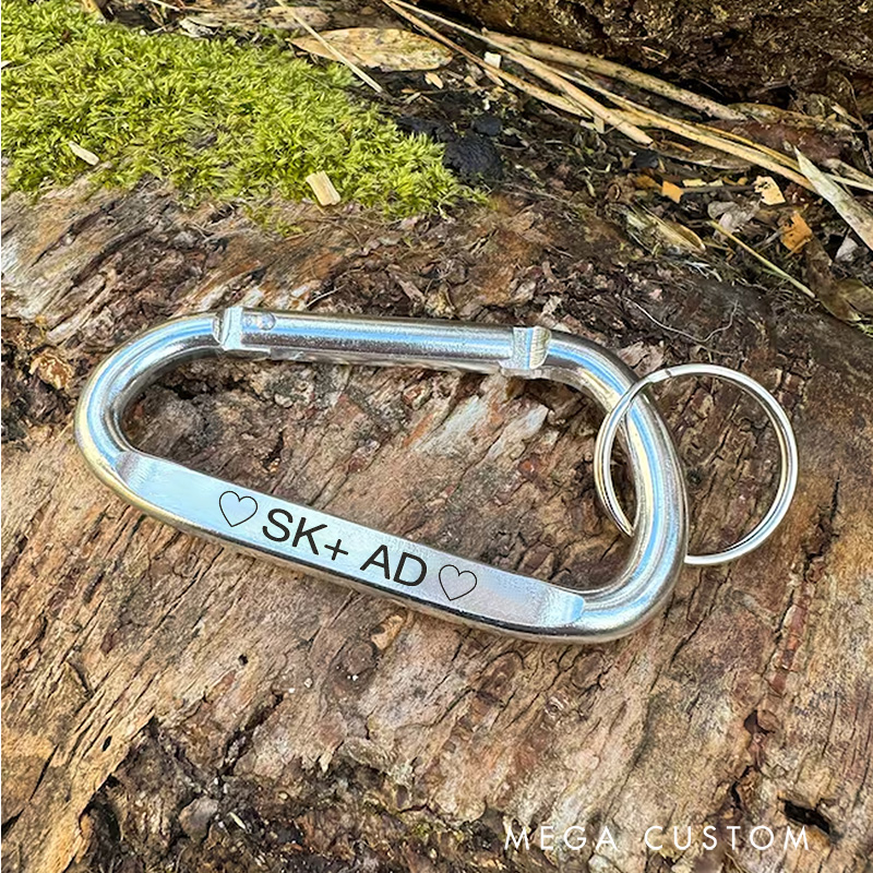 Personalized Engraved Carabiner Keychain Custom Carabiner Gift for Outdoors Adventure Hiking Lover
