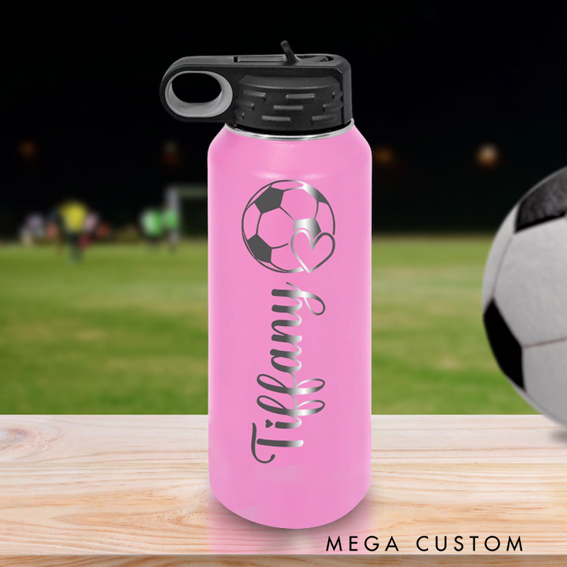 Personalized Soccer Water Bottles with Custom Names Perfect for Players and Fans