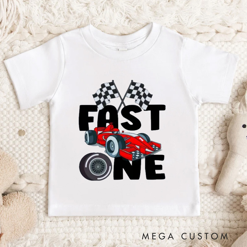 Personalized Fast One Racecar 1st Birthday Shirt First Birthday Shirt 1st Birthday T Shirt Racecar Birthday Shirt Birthday Boy Shirt