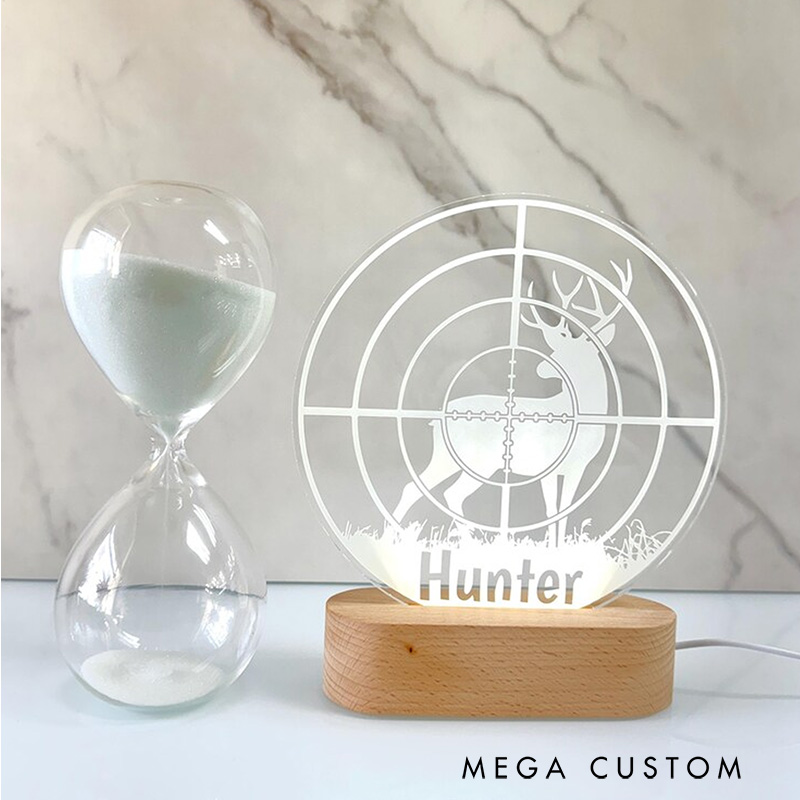 Personalized Hunter 3D LED Night Light Custom LED Lamp for Outdoor Enthusiasts Perfect Gift for Hunters Unique Room Decor