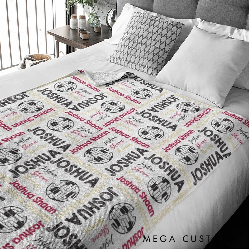 Personalized Soccer Blanket with Custom Names Perfect for Players and Fans