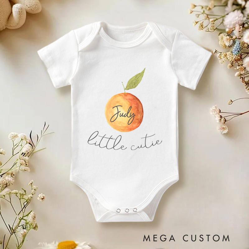 Personalized Little Cutie Baby Onesie Cute Fruit Baby Gift New Baby Girl Boy Gift