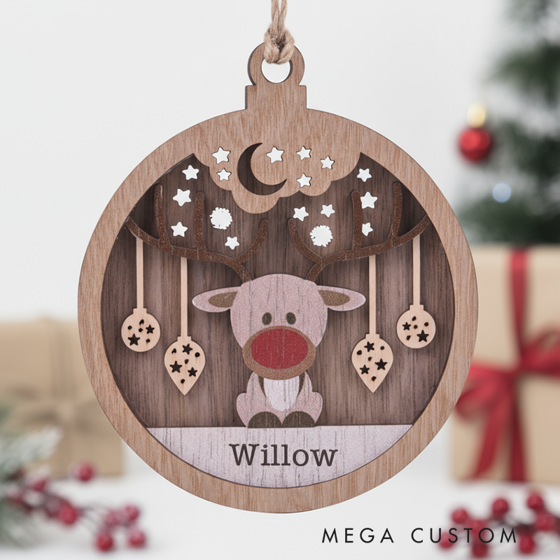 Personalized Wood Christmas Ornament Elk Ornament Custom Xmas Ornament With Name Elk Christmas Tree Decor Christmas Keepsake 2025