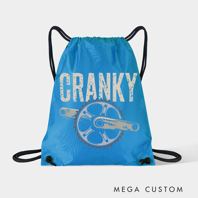 Personalized Cranky Bicycle Lover Drawstring Bag Funny Cycling Sports Backpack Bags Gift for Cycling Lovers Cyclists