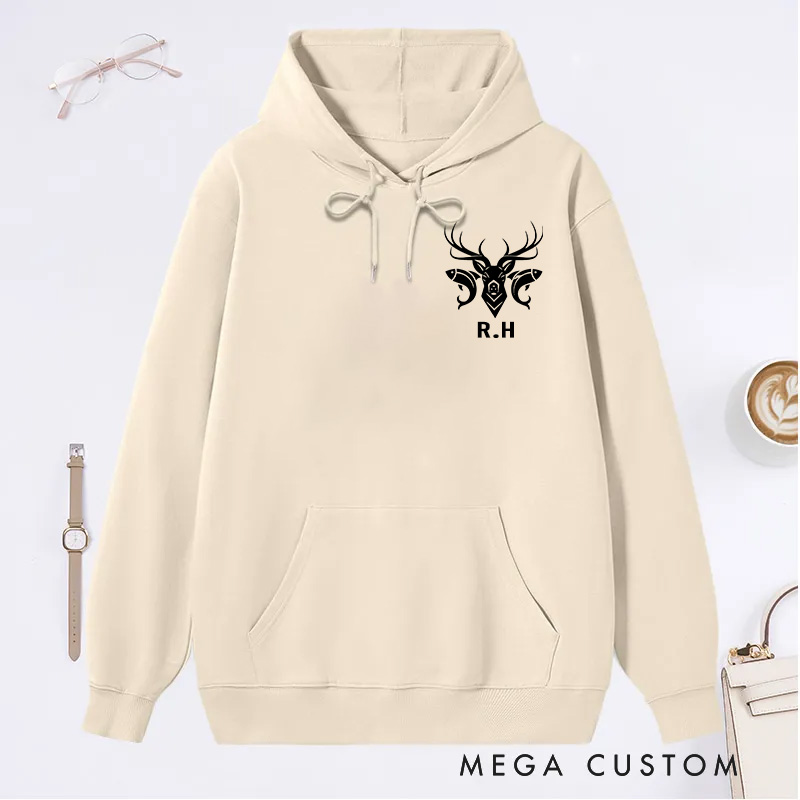 Personalized American Flag Hunting Hoodie Deer Hunting Hoodie Sweatshirt Outdoor Sports Gift