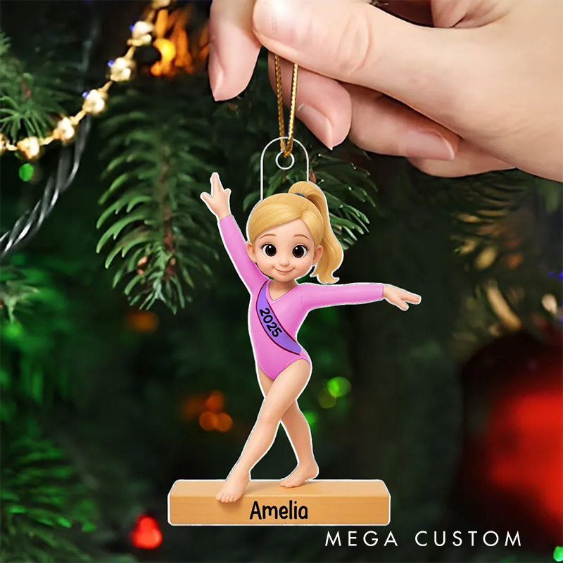 Personalized 3D Effect Gymnastic Girl Christmas Acrylic Ornament Dance Lovers Christmas Gift Dancer Xmas Gift Christmas Decor