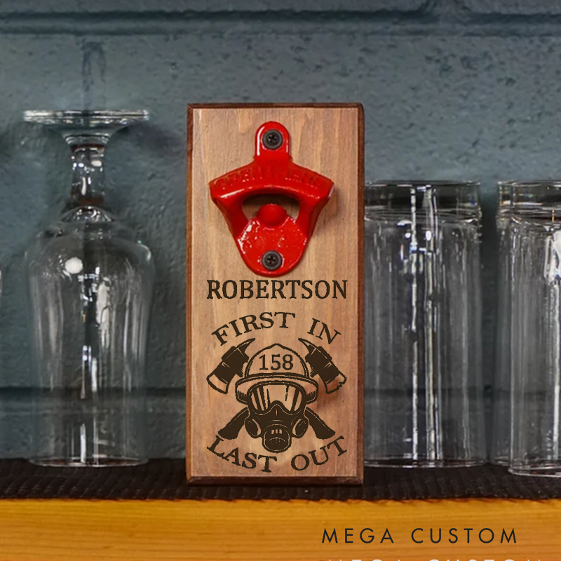 Personalized Firefighter Bottle Opener Custom Fireman Gift Fireman Gift for Dad