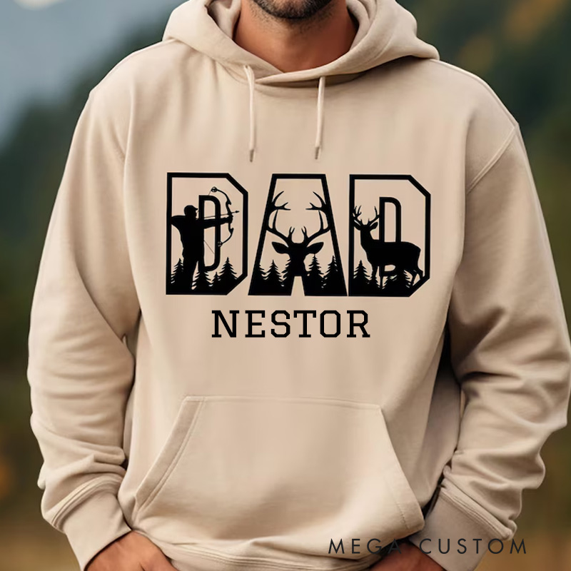 Personalized Hunting Dad Hoodie Sweatshirt Deer Hunting Dad Hoodie Outdoor Hunting Gifts for Dad Husband