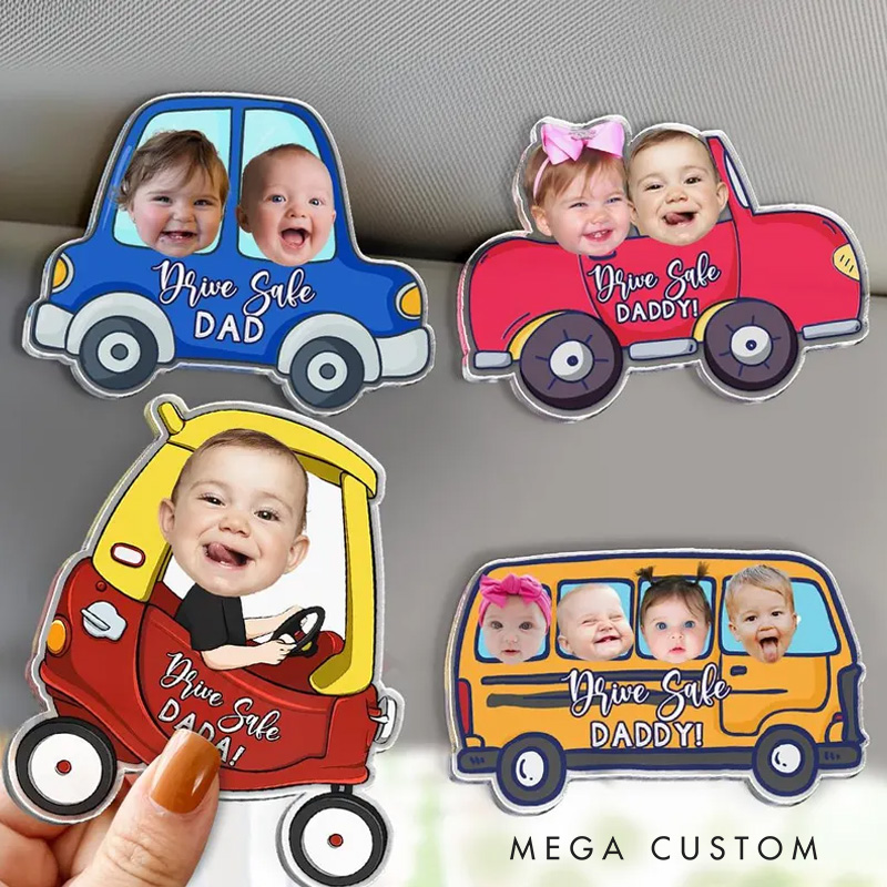 Personalized Kids Photo Fridge Magnet Keychain Custom Grandma Mom Grandpa Dad Gift