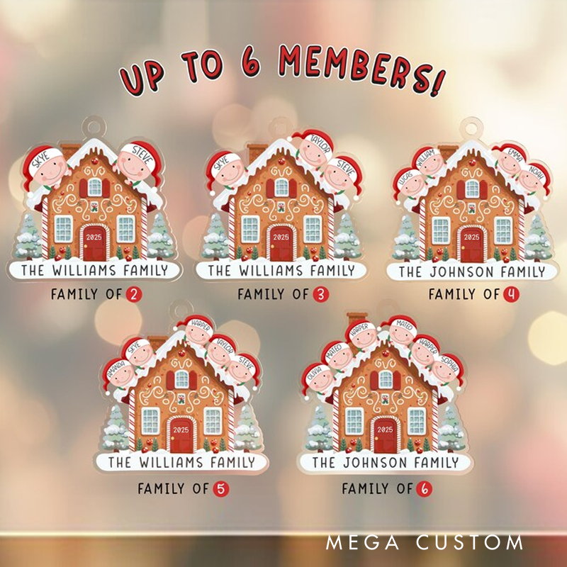 Personalized Gingerbread Christmas Ornament Gingerbread House Family Ornament Custom Christmas Gift Personalized Xmas Gift