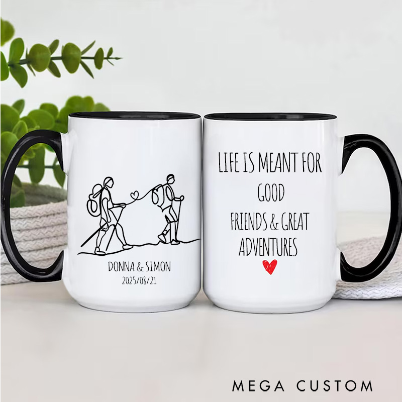 Personalized Adventure Mug Custom Camping Gift for Best Friend Forever My Adventure Buddy Cup Outdoor Friendship Birthday Present