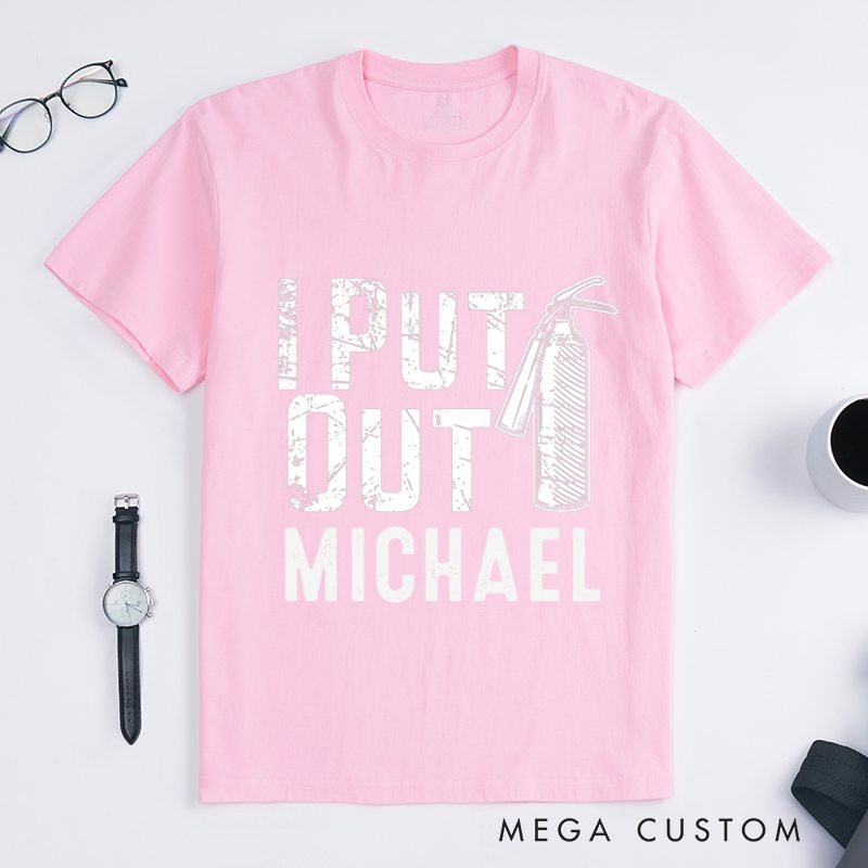 Personalized Firefighter T-Shirts Custom Funny Firefighter Design T-Shirt Firefighter Dad Gift