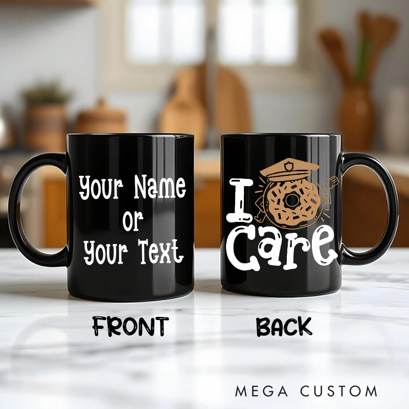 Personalized Police Themed Mug with Custom Name and I Donut Care Design Fun and Unique Gift for Police Officers