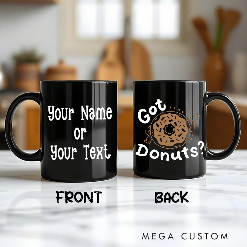 Personalized Police Themed Mug with Custom Name and Got Donuts Design Fun and Creative Gift for Police Officers
