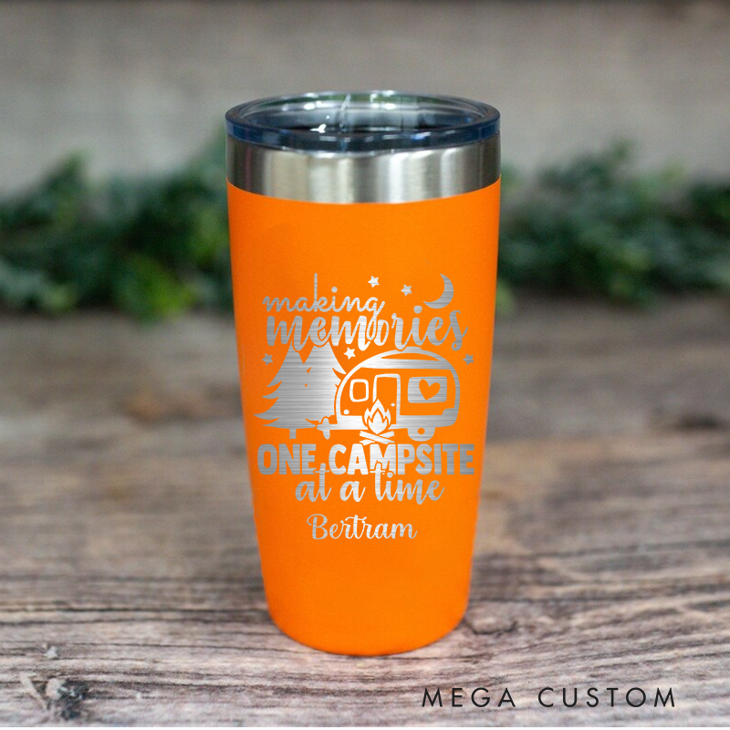 Personalized Camping Tumbler Making Memories One Campsite at a Time Tumbler Mug for Outdoor Camping Enthusiasts