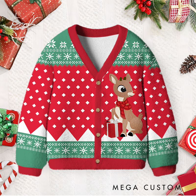 Personalized Cute Kids Christmas Cardigan Sweater Funny Sweatshirt Gifts