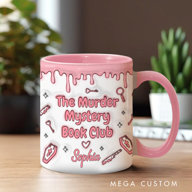 Personalized The Murder Mystery Book Club Mugs Custom Coffee Mug with Name Fall Bookworm Mug Book Lover Gift for Librarian Gift