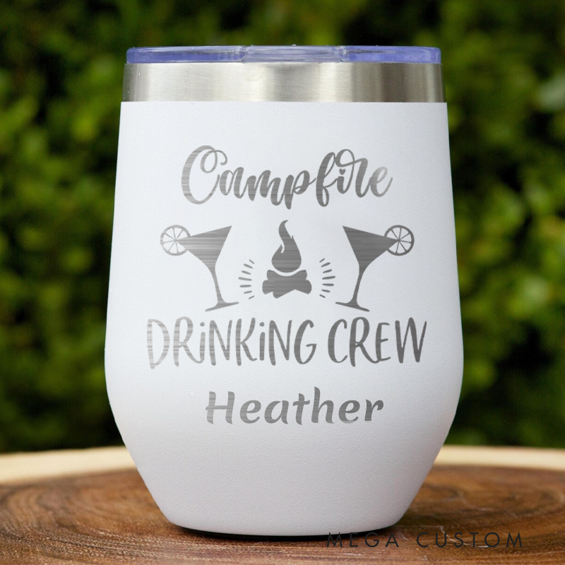 Personalized Camping Tumbler Camp Mug Campfire Drinking Crew Cup for Camping Outdoor Enthusiasts Lover
