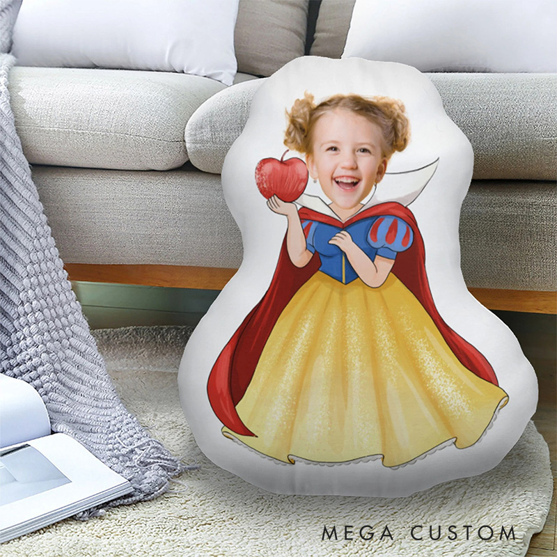 Personalized Face Princess Shaped Pillow Cartoon Photo Pillow Anime Lover Gift for Kids Friend Granddaughter Daughter