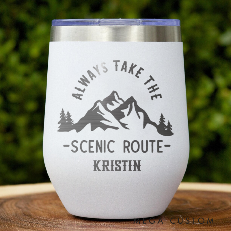 Personalized Nature and Adventurers Lovers Tumbler Hking Camping Wine Tumbler Gift for Outdoor Lover