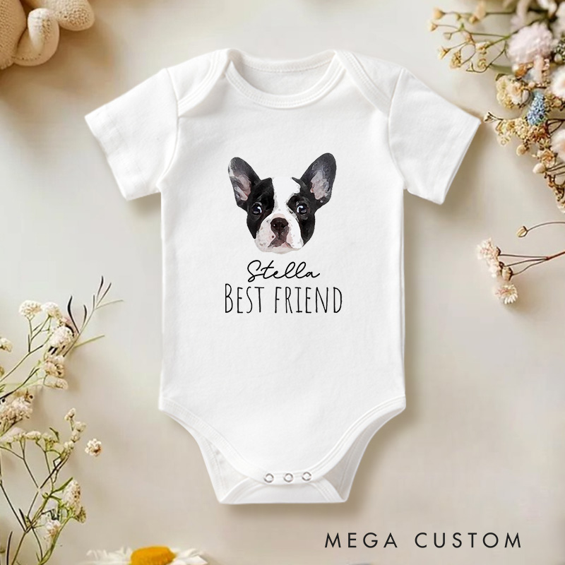 Personalized Best Friend Adorable Dog for Pet Lovers Baby Onesie