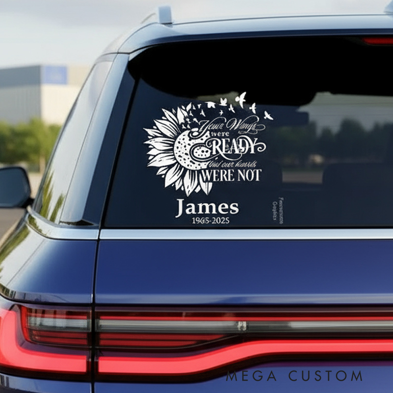 Personalized Memorial Decal Sticker for Car Window In Loving Memory Decal Sunflower Decal Sympathy Gift