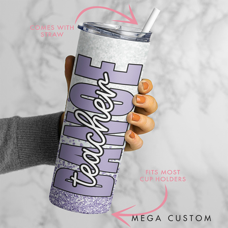 Personalized Glitter Style Tumbler Gifts for Dance Teacher Dance Lover Tumbler Gift for Teacher