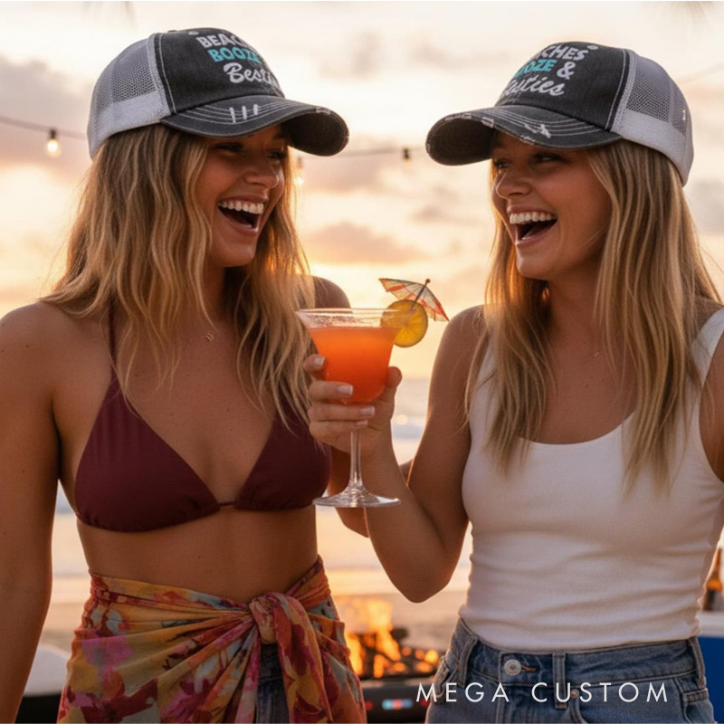 Personalized Embroidered Beaches Booze and Besties Party Baseball Hats Girls Trip Bachelorette