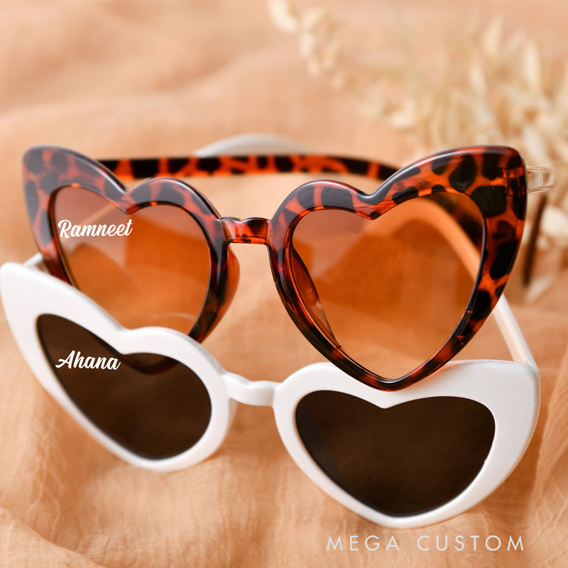 Personalized Heart Shaped Glasses Custom Party Heart Shaped Sunglasses Party Souvenirs Girls Trip Gifts
