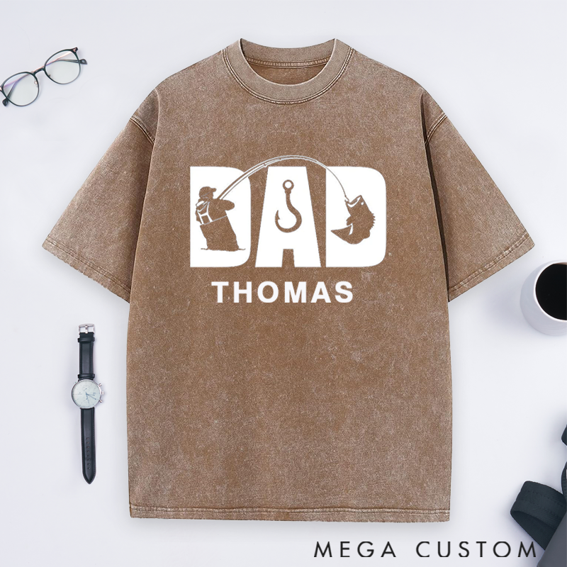  Personalized Fishing Dad T-Shirt Fisherman T-Shirt Comfortable Gift for Fisherman Dads Perfect for Father’s Day or Birthday